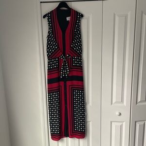 Joseph Ribkoff long black polka dot dress